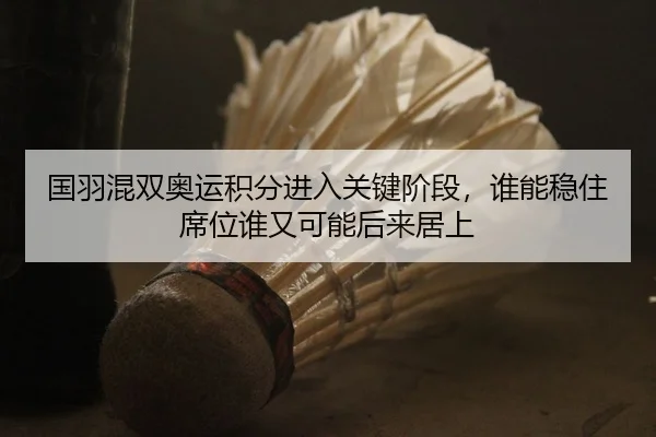 国羽混双奥运积分进入关键阶段，谁能稳住席位谁又可能后来居上